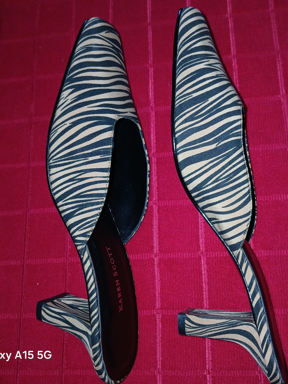 Karen Scott Black and Brown Tiger-Zebra-Print Slip-On Mules - Picture 5 of 10